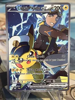 Pokemon Captain Pikachu promo rare Waifu Doujin ACG DIY Full Art Card New - Image 1