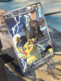 Pokemon Captain Pikachu promo rare Waifu Doujin ACG DIY Full Art Card New - Image 2
