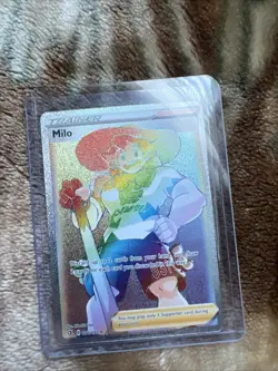 Pokemon TCG Milo 201/192 Trainer Secret Rainbow Rare Holo Card Rebel Clash NM/M - Image 1