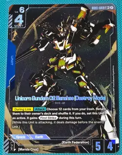 Gundam Card Game - Newtype Rising - GD01-003 LR+ - Unicorn Gundam 02 Banshee - Image 1