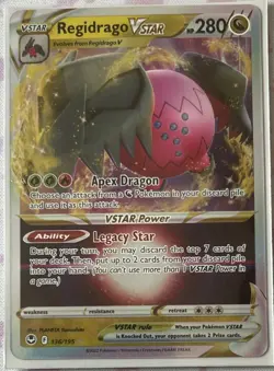Pokemon TCG Regidrago VStar Ultra Rare Holo Card Silver Tempest SWSH281 136/195 - Image 1