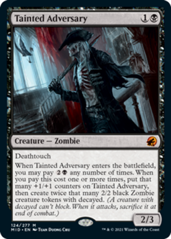 MTG Tainted Adversary - Foil, Innistrad: Midnight Hunt, Lightly Played, English - Image 1