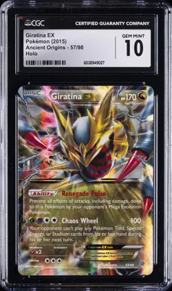 2015 POKEMON ANCIENT ORIGINS HOLO #57/98 GIRATINA EX CGC 10 GEM MINT - Image 1
