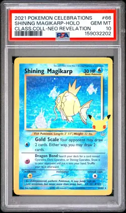 2021 POKEMON CELEBRATIONS CLASSIC COLLECTION #66 SHINING MAGIKARP-HOLO PSA 10 - Image 1