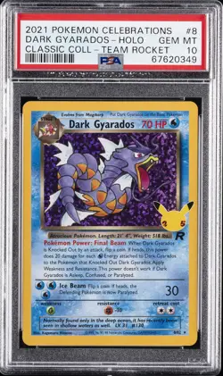 2021 POKEMON CELEBRATIONS CLASSIC COLLECTION #8 DARK GYARADOS-HOLO PSA 10 - Image 1