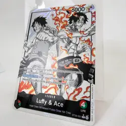 ST30-001 Luffy & Ace Alt Art Leader Rare! English One Piece OP TCG Black Card NM - Image 3