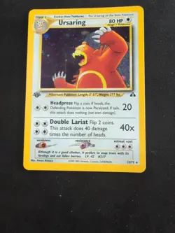 First Edition Ursaring 15/75 Rare Neo Discovery Pokemon Card - Image 3