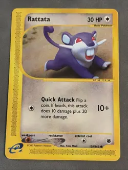 Rattata 128/165 Expedition Bade Set E-Reader 2002 Pokemon TCG Card - Image 1