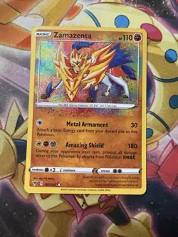 Zamazenta - 102/185 - Pokemon Vivid Voltage Sword & Shield Amazing Rare Card NM - Image 1