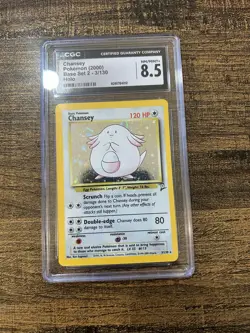CGC 8.5 Chansey 2000 Base Set 2 3/130 Holo Pokemon Card - Image 1
