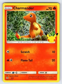 Charmander 9/25 2021 McDonald's 25th Anniversary Pokemon Card TCG Promo Holo Nm - Image 1