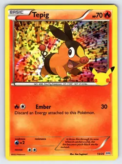Tepig 13/25 2021 McDonald's 25th Anniversary Pokemon Card TCG Promo Holo - Nm - Image 1
