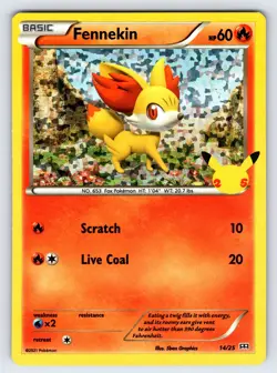 Fennekin 14/25 2021 McDonald's 25th Anniversary Pokemon Card TCG Promo Holo - Nm - Image 1
