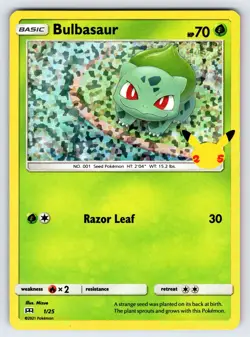 Bulbasaur 1/25 2021 McDonald's 25th Anniversary Pokemon Card TCG Promo Holo - Nm - Image 1