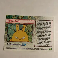 Enter Elekid #4 Pokemon Topps The Movie 2000 Card NM Blue Logo - Image 2