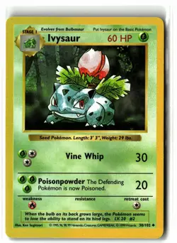 Ivysaur ⭐ 30/102 Vintage WOTC Base Set Shadowless 1999 Pokemon NM - Image 1