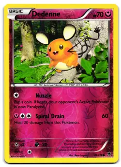 Dedenne 70/119 - 🌊 Phantom Forces Common Pokemon TCG Reverse Holo 🖤 - DMG - Image 1