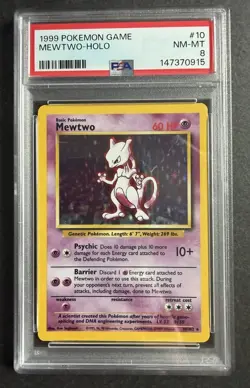 1999 Pokemon Mewtwo Holo #10 PSA 8 NM-MT - Image 1