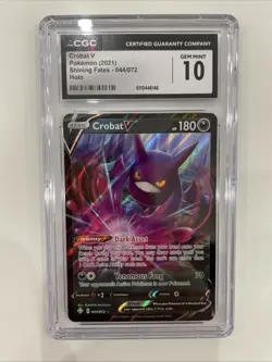 Pokemon Crobat V Holo #044 Shining Fates 2021 - CGC 10 GEM MINT - Image 1