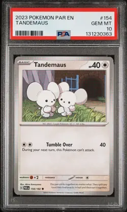PSA GEM MT 10 - 2023 POKEMON PAR EN-PARADOX RIFT 154 TANDEMAUS | POP 4 - Image 1