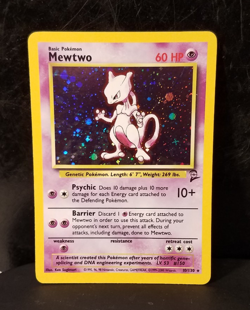 Pokemon TCG Mewtwo 10/130 Base Set 2 Holo Rare Vintage 1999-2000 WOTC - Image 1