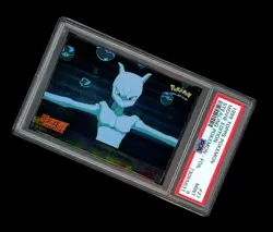 RARE 1999 Topps POKEMON MOVIE STEALING POKEMON MEWTWO FOIL! PSA 9 MINT - Image 1