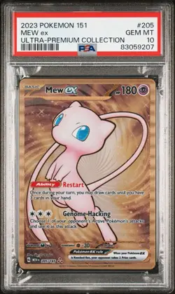 Pokemon Mew ex 205/165 PSA 10 Gem Mint 151 Ultra Premium Coll. Gold Metal Promo - Image 1