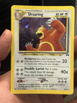 Pokemon TCG Ursaring 15/75 Neo Discovery Unlimited Holo Rare English 2001 Nm/Lp+ - Image 1