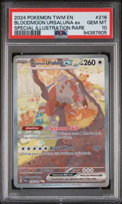 PSA 10 Bloodmoon Ursaluna EX 216/167 Pokemon Twilight Masquerade SIR - Image 1