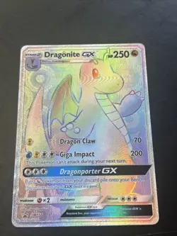 Pokemon Dragonite GX SM156 Holo Black Star Promo Rainbow Rare - Image 1