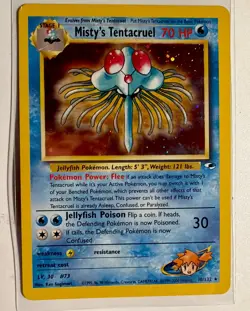 Pokemon TCG Misty's Tentacruel Gym Heroes Holo 10/132 Rare - Image 1