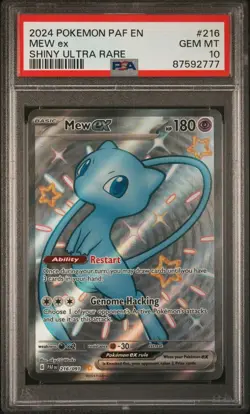 Pokemon Mew ex 216/091 PSA 10 Gem Mint Paldean Fates Shiny Ultra Rare Full Art - Image 1