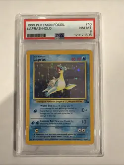 Pokemon TCG 1999 POKEMON FOSSIL #10 LAPRAS-HOLO PSA 8 - Image 1