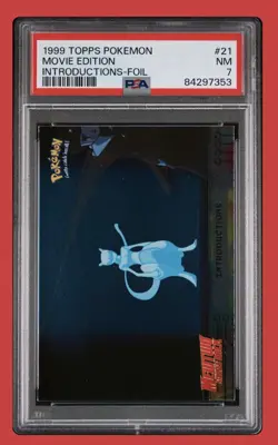 1999 Topps Pokemon Movie Edition Introductions Foil Psa 7 Blue Label Pop 5 - Image 1