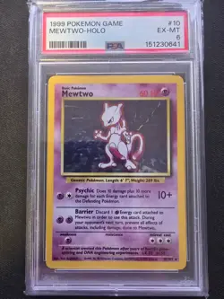 1999 Pokemon Base Set Mewtwo Holo 10/102 PSA 6 - Image 1