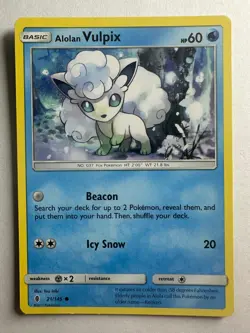 Alolan Vulpix 21/145 Common Guardians Rising Pokemon Near Mint - Image 1