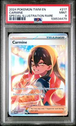 PSA 9 Mint 2024 Pokemon Twilight Masquerade Carmine Full Art 217 - Image 1