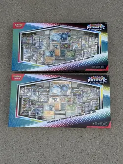 Pokemon Prismatic Evolutions Lucario EX and Tyranitar EX Premium Collection - Image 1