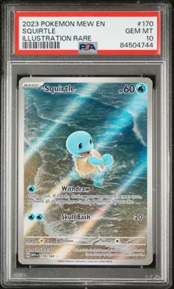 Pokemon Squirtle 170/165 PSA 10 Gem Mint 151 Illustration Rare MEW EN - Image 1