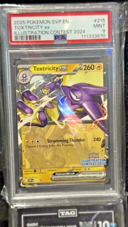 2025 POKEMON BLACK STAR PROMO 215 TOXTRICITY EX ILLUSTRATION CONTEST PSA 9 - Image 1