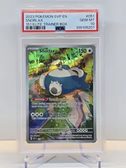 2023 POKEMON SVP EN-SV BLACK STAR PROMO 151 ELITE TRAINER BOX SNORLAX PSA 10 - Image 1