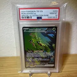 2024 POKEMON TEF EN-TEMPORAL FORCES #203 IRON LEAVES EX PSA 10 - Image 1