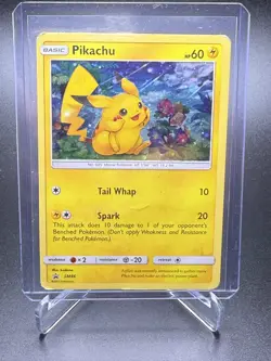Pokemon LP Condition Pikachu SM86 Black Star Promo Cosmic Holo Sun & Moon 2017 - Image 1