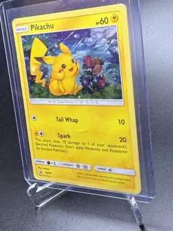 Pokemon LP Condition Pikachu SM86 Black Star Promo Cosmic Holo Sun & Moon 2017 - Image 2