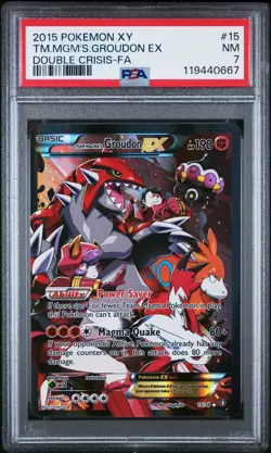 Pokemon PSA 7 Team Magma's Groudon EX 15/34 XY Double Crisis Full Art Near Mint - Image 1