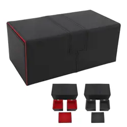 Card Deck Box with 3 Drawers Large Capacity Magnetic Closure PU Leather Game - Image 5