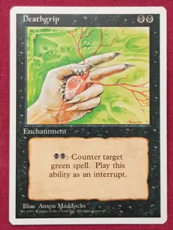 Magic The Gathering 4TH EDITION DEATHGRIP black card MTG FOURTH - Image 1