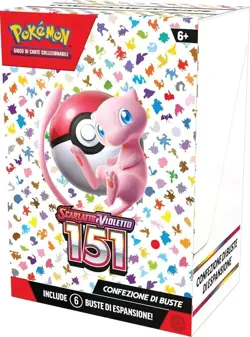 Pokemon 151 Bundle Box 6 Buste Display Pack Mew Scarlatto e Violetto ITA NEW - Image 2