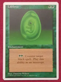 Magic The Gathering 4TH EDITION LIFEFORCE green card MTG FOURTH - Image 1