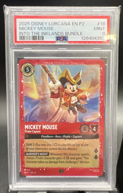 2025 DISNEY LORCANA EN P2-PROMO INTO THE INKLANDS #18 MICKEY MOUSE PSA 9 - Image 1